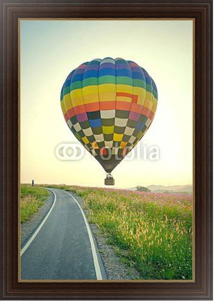 Постер Воздушный шар у дороги с типом исполнения На холсте в раме в багетной раме 1.023.151