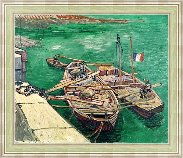Постер Landing Stage with Boats, 1888 с типом исполнения На холсте в раме в багетной раме NA053.0.113