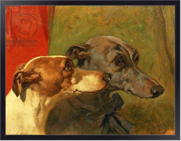 Постер The Greyhounds 'Charley' and 'Jimmy' in an Interior с типом исполнения На холсте в раме в багетной раме 221-01