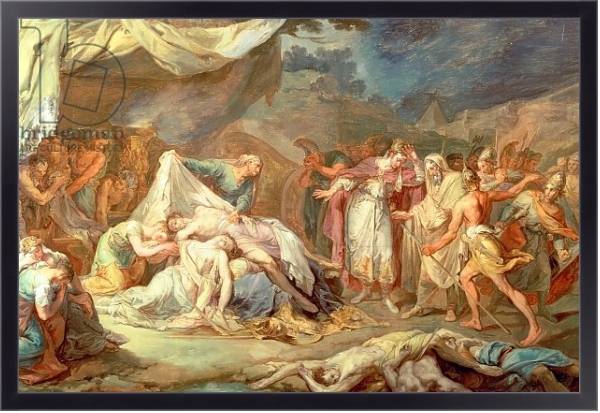 Постер Cyrus the Great before the bodies of Abradatus and Pantheus с типом исполнения На холсте в раме в багетной раме 221-01
