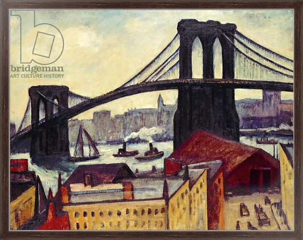 Постер View of Brooklyn Bridge с типом исполнения На холсте в раме в багетной раме 221-02