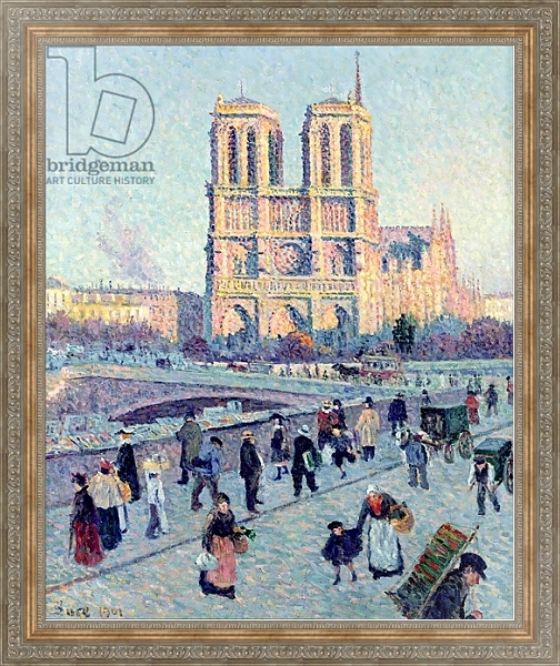 Постер Le Quai St. Michel and Notre Dame, 1901 с типом исполнения На холсте в раме в багетной раме 484.M48.310