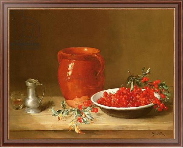 Постер Still life of cherries in a bowl с типом исполнения На холсте в раме в багетной раме 35-M719P-83