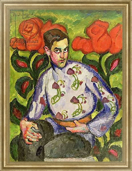 Постер Portrait of a Boy in a Coloured Shirt, 1909 с типом исполнения На холсте в раме в багетной раме NA033.1.051