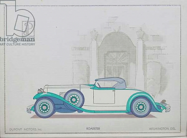 Постер DuPont Motor Cars: Roadster, 1921 с типом исполнения На холсте без рамы