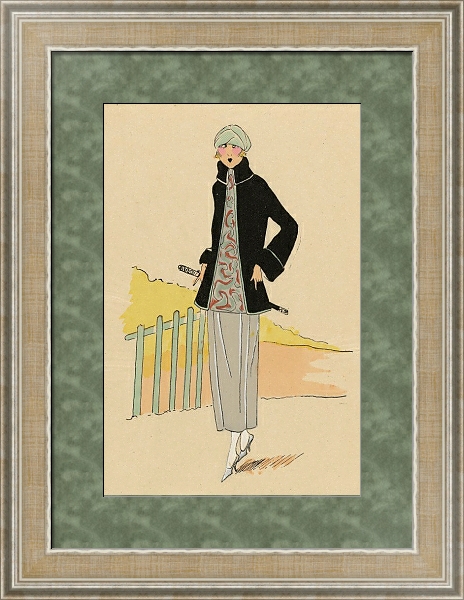 Постер Tissus de RODIER. Le Sentier de la Vertu. с типом исполнения Акварель в раме в багетной раме 485.M40.584