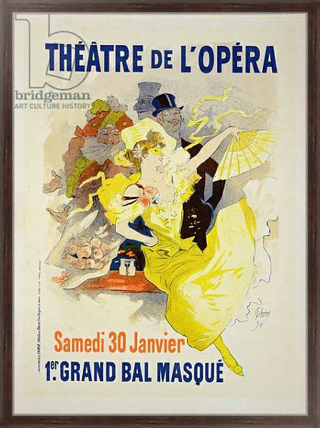 Постер Reproduction of a poster advertising the first 'Grand Bal Masque', Theatre de L'Opera, Paris, 1896 с типом исполнения На холсте в раме в багетной раме 221-02