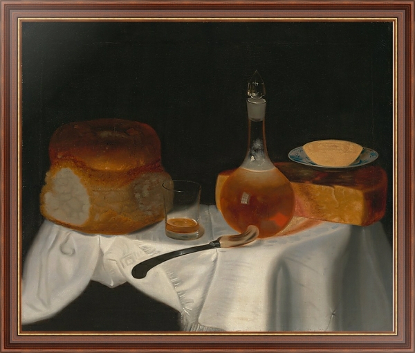 Постер Still Life of Bread, Butter and Cheese с типом исполнения На холсте в раме в багетной раме 35-M719P-83