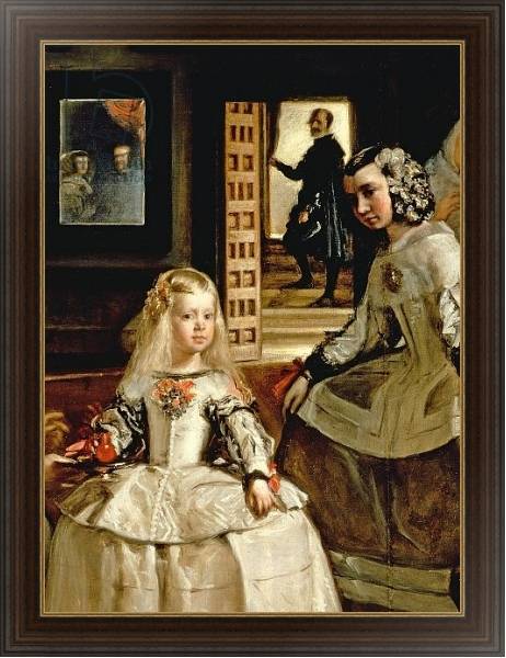 Постер Las Meninas, detail of the Infanta Margarita and her maid, 1656 с типом исполнения На холсте в раме в багетной раме 1.023.151
