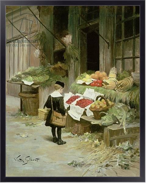 Постер Little Boy at the Market с типом исполнения На холсте в раме в багетной раме 221-01