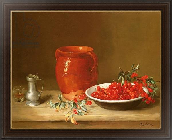 Постер Still life of cherries in a bowl с типом исполнения На холсте в раме в багетной раме 1.023.151