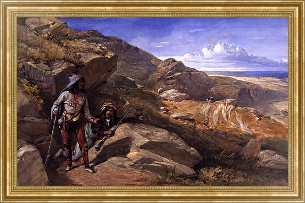 Постер Two Bandits in the Hills, 1857 с типом исполнения На холсте в раме в багетной раме NA033.1.051