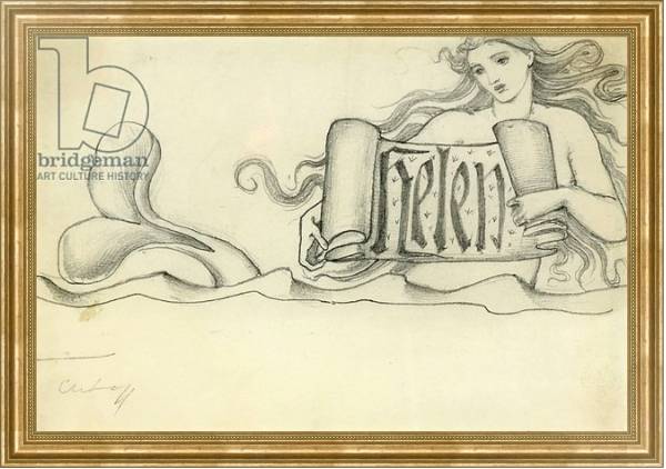 Постер Study for Helen, c.1880 с типом исполнения На холсте в раме в багетной раме NA033.1.051