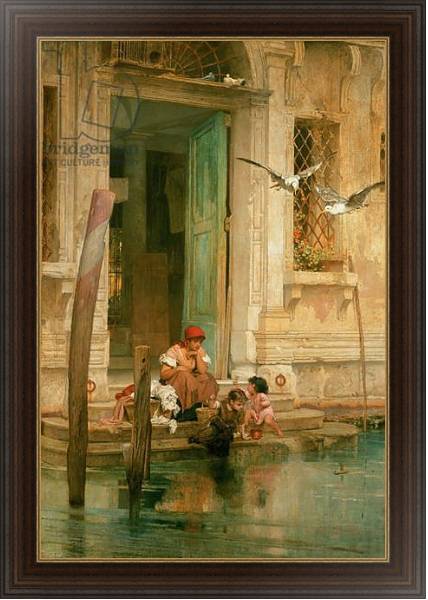 Постер By the Canal, Venice с типом исполнения На холсте в раме в багетной раме 1.023.151