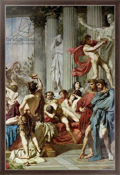 Постер The Romans of the Decadence, detail of the right hand group, 1847 с типом исполнения На холсте в раме в багетной раме 221-02