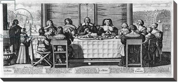 Постер A Protestant family blessing the meal с типом исполнения На холсте без рамы