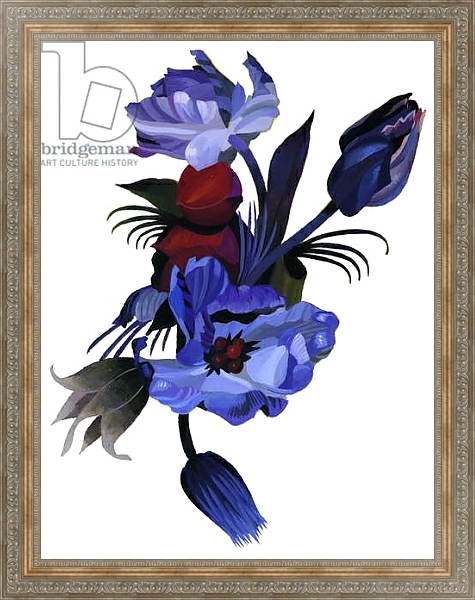 Постер Deep blue tulips. с типом исполнения На холсте в раме в багетной раме 484.M48.310
