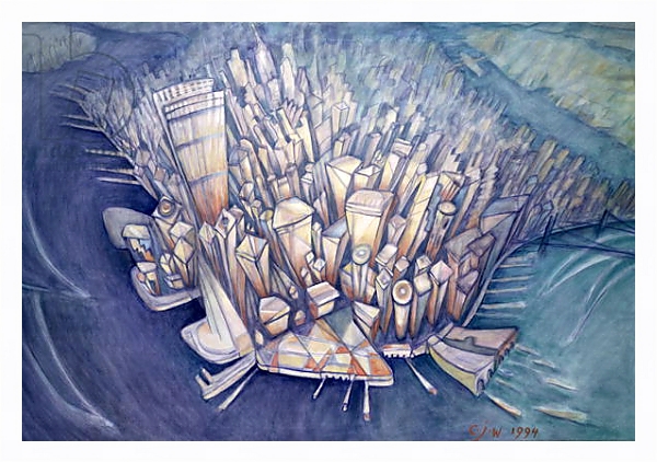 Постер Manhattan from Above, 1994 с типом исполнения На холсте в раме в багетной раме 221-03