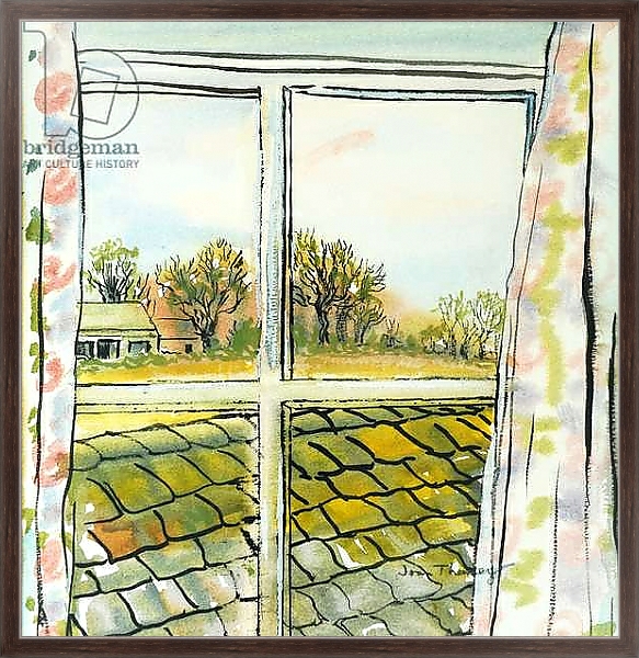 Постер Through the Cottage Window Suffolk, 2010, с типом исполнения На холсте в раме в багетной раме 221-02