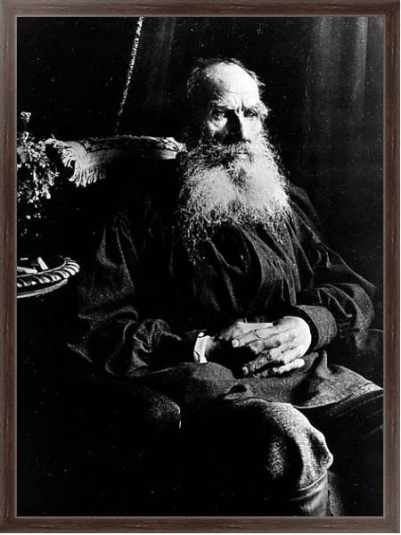 Постер Лев Толстой с типом исполнения На холсте в раме в багетной раме 221-02