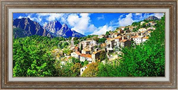 Постер Франция, Корсика. Эвиза - горная деревня с типом исполнения На холсте в раме в багетной раме 595.M52.330