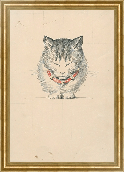 Постер Cat with collar с типом исполнения На холсте в раме в багетной раме NA033.1.051