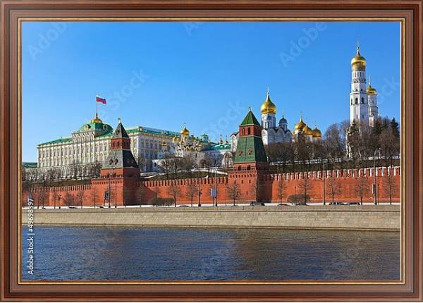 Постер Россия, Москва. Вид на Кремль №3 с типом исполнения На холсте в раме в багетной раме 35-M719P-83