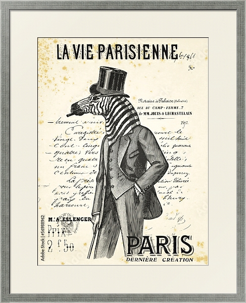 Постер Парижская жизнь с типом исполнения Под стеклом в багетной раме 1727.2510