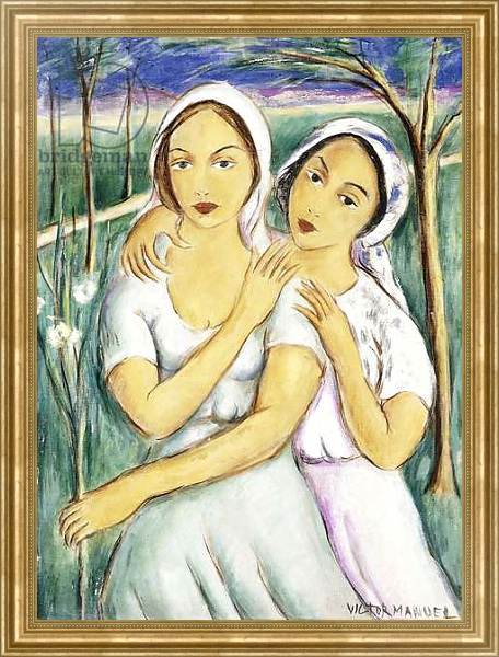 Постер Two Girls с типом исполнения На холсте в раме в багетной раме NA033.1.051