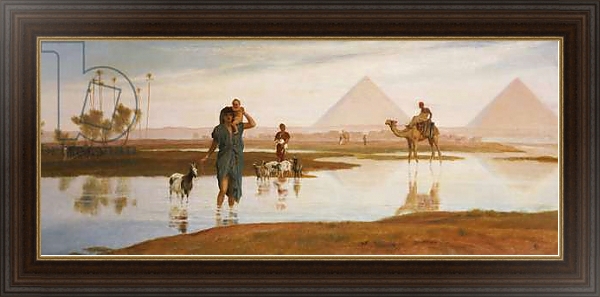 Постер Overflow of the Nile, with the Pyramids с типом исполнения На холсте в раме в багетной раме 1.023.151