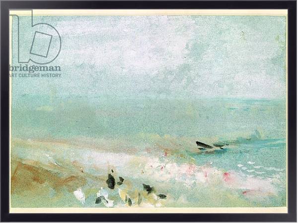 Постер Beach with figures and a jetty. c.1830 с типом исполнения На холсте в раме в багетной раме 221-01