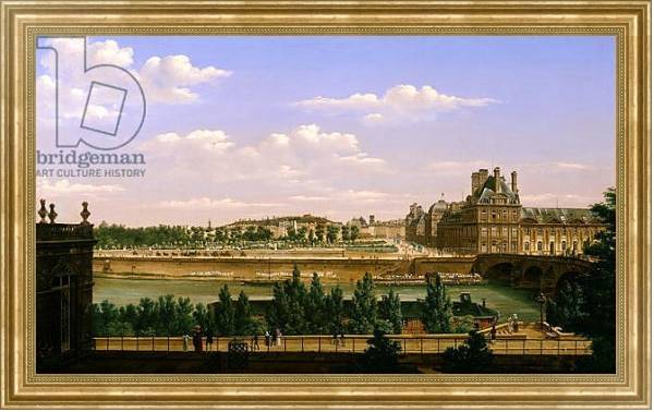 Постер View of the Gardens and Palace of the Tuileries from the Quai d'Orsay, 1813 с типом исполнения На холсте в раме в багетной раме NA033.1.051