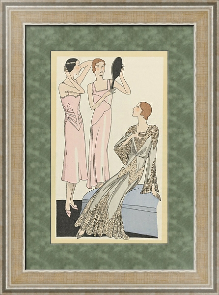 Постер Art – Goût – Beauté, Feuillets de l’ élégance féminine, Mai 1931, No. 129, 11e Année, p. 18 с типом исполнения Акварель в раме в багетной раме 485.M40.584