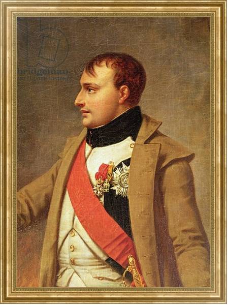 Постер Detail of Napoleon meeting Francis II after the Battle of Austerlitz, c.1812 с типом исполнения На холсте в раме в багетной раме NA033.1.051