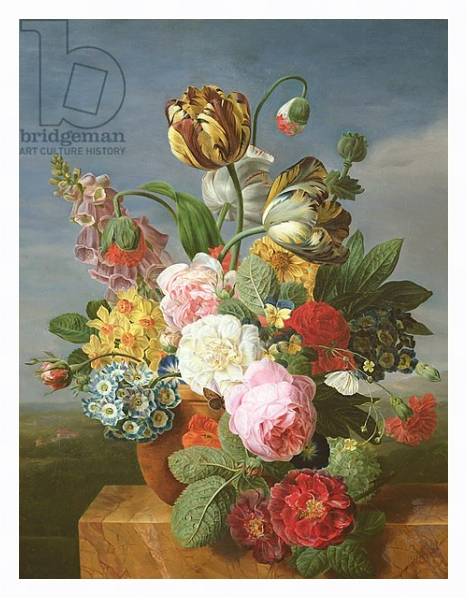 Постер Bouquet of flowers in a vase с типом исполнения На холсте в раме в багетной раме 221-03