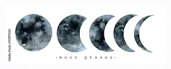 Постер Убывающая луна с типом исполнения На холсте в раме в багетной раме 221-03