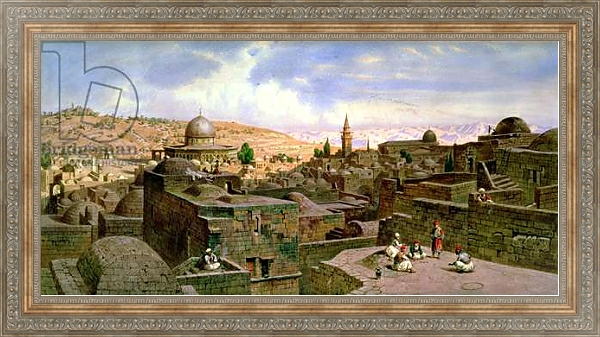 Постер A View of Jerusalem, with the Dome of the Holy Rock, 1864 с типом исполнения На холсте в раме в багетной раме 484.M48.310