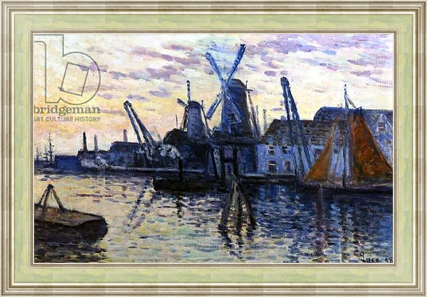 Постер Windmills in Holland, 1908 с типом исполнения На холсте в раме в багетной раме NA053.0.113