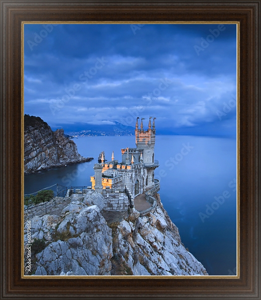 Постер Крым, замок Ласточкино гнездо  1 с типом исполнения На холсте в раме в багетной раме 1.023.151