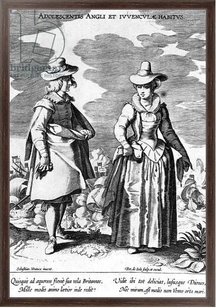 Постер Adoloscentis Angli, taken from Habitus Vararium Gentium Ornatus, 1600-1634 с типом исполнения На холсте в раме в багетной раме 221-02