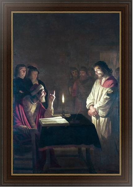 Постер Христос перед верховным жрецом с типом исполнения На холсте в раме в багетной раме 1.023.151