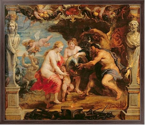 Постер Thetis receiving Achilles' armour from Vulcan; с типом исполнения На холсте в раме в багетной раме 221-02
