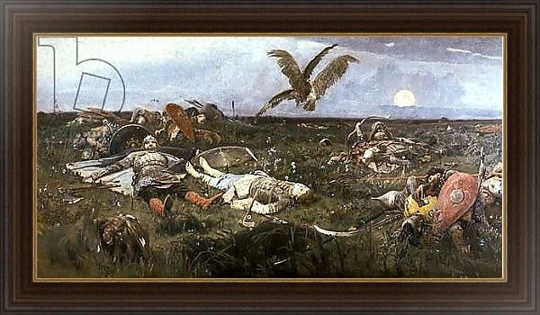 Постер After the Battle between Prince Igor Svyatoslavich of Kiev and the Polovtsy, 1880 с типом исполнения На холсте в раме в багетной раме 1.023.151