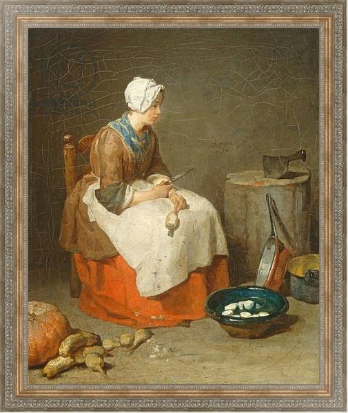 Постер The Kitchen Maid, 1738 с типом исполнения На холсте в раме в багетной раме 484.M48.310