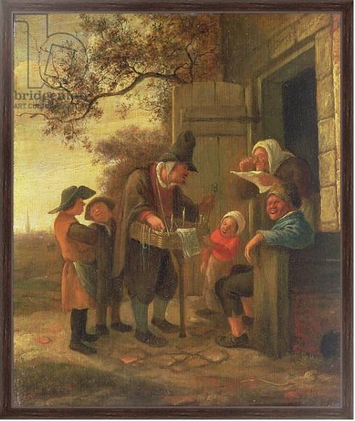 Постер A Pedlar selling Spectacles outside a Cottage, c.1650-53 с типом исполнения На холсте в раме в багетной раме 221-02