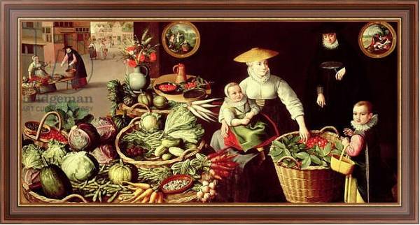 Постер Vegetable Market с типом исполнения На холсте в раме в багетной раме 35-M719P-83