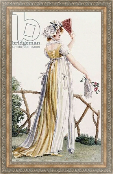 Постер A country style ladies dress, illustration from 'Journal des Dames et des Modes', 1799 с типом исполнения На холсте в раме в багетной раме 484.M48.310