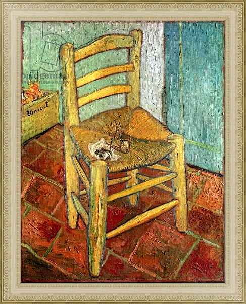 Постер Vincent's Chair, 1888 с типом исполнения На холсте в раме в багетной раме 484.M48.725