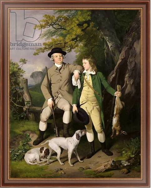 Постер Portrait of a Sportsman with his Son, 1779 с типом исполнения На холсте в раме в багетной раме 35-M719P-83