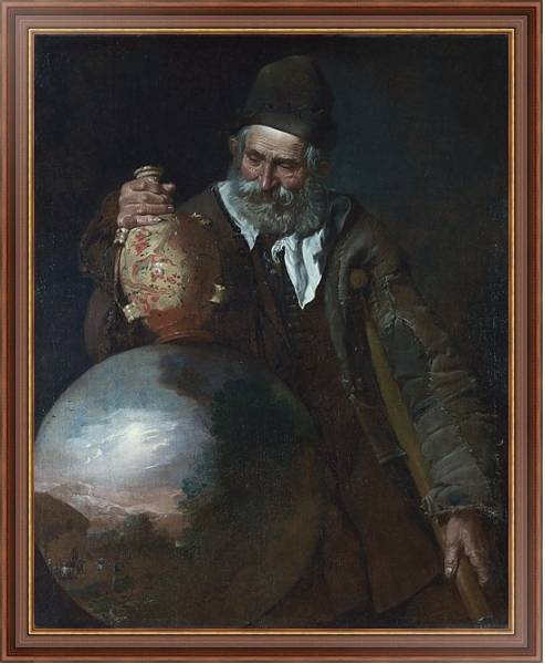 Постер Престарелый мужчина, держащий вазу с типом исполнения На холсте в раме в багетной раме 35-M719P-83